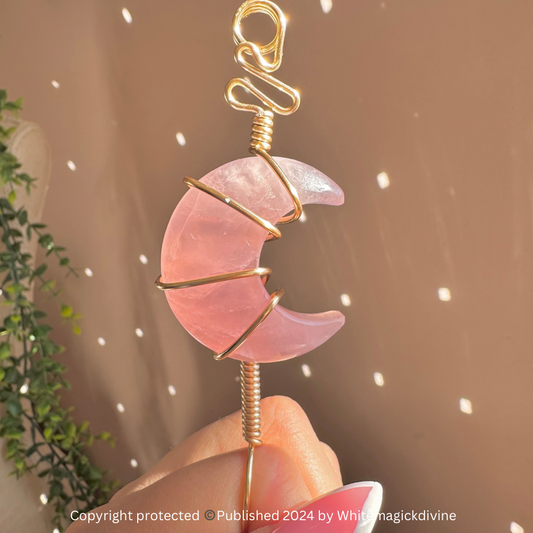 Rose Quartz Crystal Moon Joint Cigarette Holder Smoking Accessories